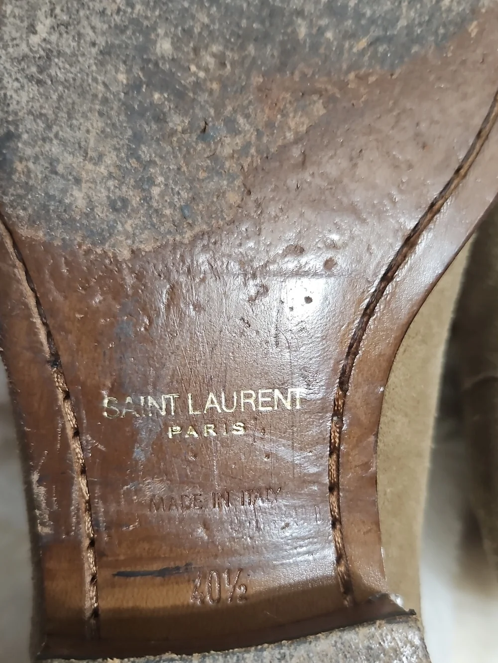 Saint Laurent Paris Wyatt Suede Chelsea Boots Men's 40.5 Tobacco Brown 443208